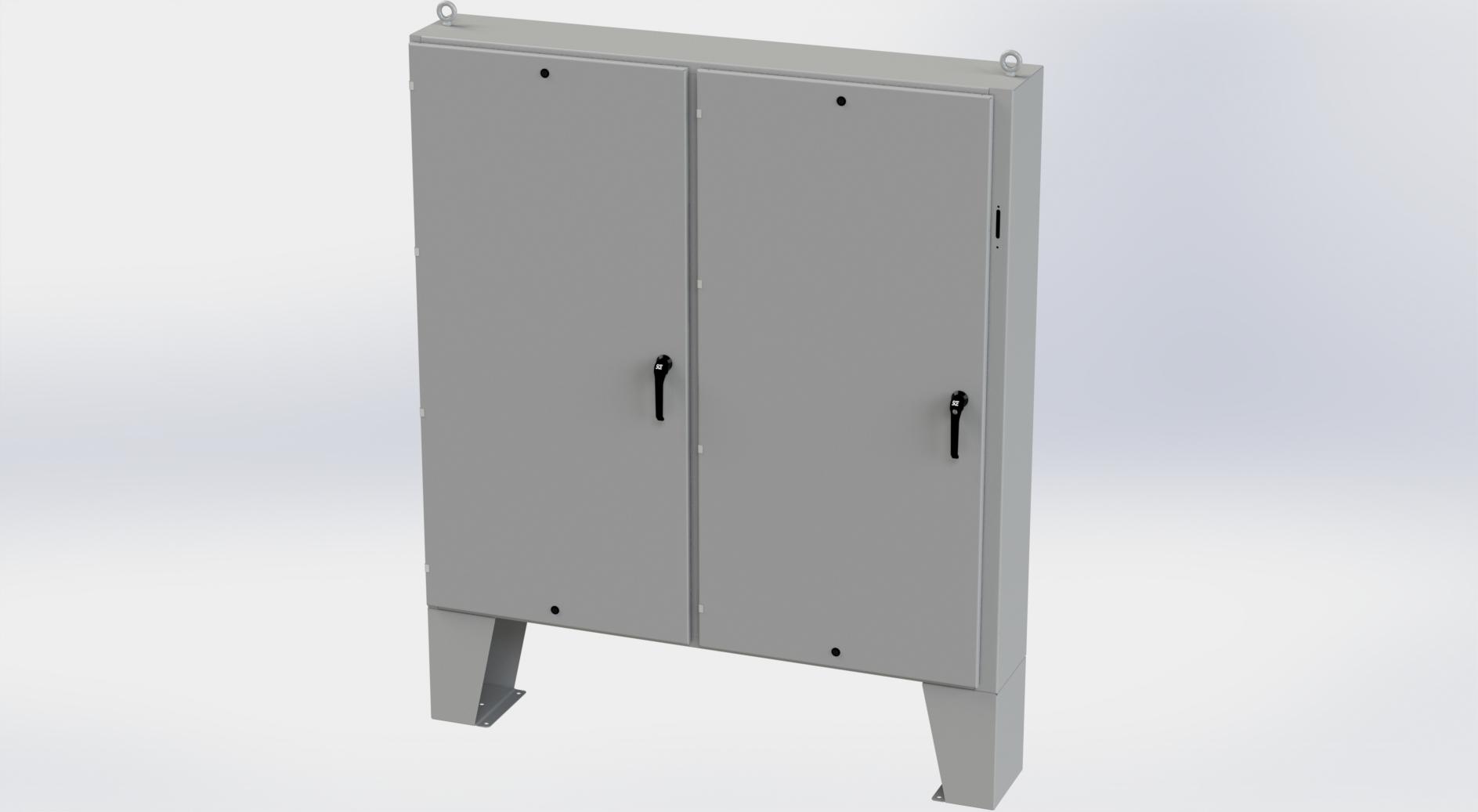 Saginaw Control SCE-72XEL7312LP 2DR XEL Enclosure, Height:72.00", Width:73.00", Depth:12.00", ANSI-61 gray powder coating inside and out. Optional sub-panels are powder coated white.