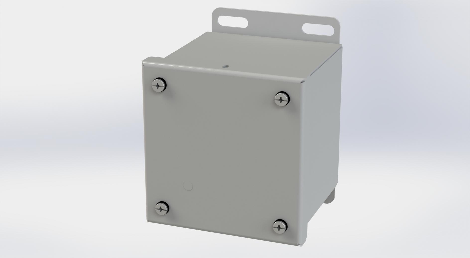 Saginaw Control SCE-4044SC SC Enclosure, Height:4.13", Width:4.00", Depth:4.00", ANSI-61 gray powder coating inside and out.  Optional sub-panels are powder coated white.