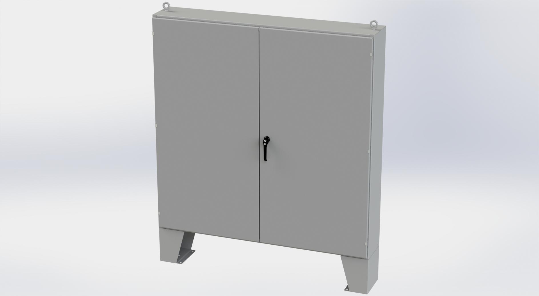 Saginaw Control SCE-727212ULP 2DR LP Enclosure, Height:72.00", Width:72.00", Depth:12.00", ANSI-61 gray powder coating inside and out. Optional sub-panels are powder coated white.