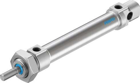 Festo 19211 standards-based cylinder DSNU-20-80-P-A Based on DIN ISO 6432, for proximity sensing. Various mounting options, with or without additional mounting components. With elastic cushioning rings in the end positions. Stroke: 80 mm, Piston diameter: 20 mm, Pist