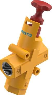 Festo 197130 shut-off valve HE-N1/2-LO Sealing principle: soft, Exhaust-air function: not throttleable, Type of piloting: direct, Operating pressure: 1 - 10 bar, C value: 28,13 l/sbar