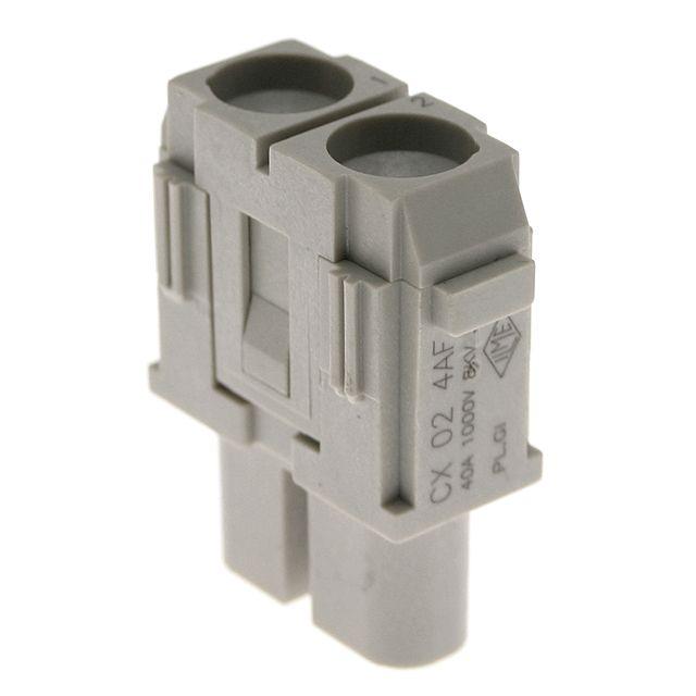 Mencom CX-02-4AF Mixo series, Female Rectangular Insert, 2 pin, 40 amp, Screw, for 4mm cable