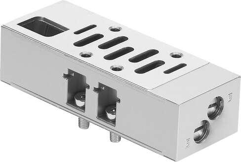 Festo 549102 flow control plate VABF-S1-1-F1B1-C For valve terminal VTSA, standard port pattern to 5599-1, 5599-2, for mounting between manifold sub-base and valve, for restricting exhaust air ports 3 and 5 on the valve. Width: 42 mm, Based on the standard: ISO 5599-1