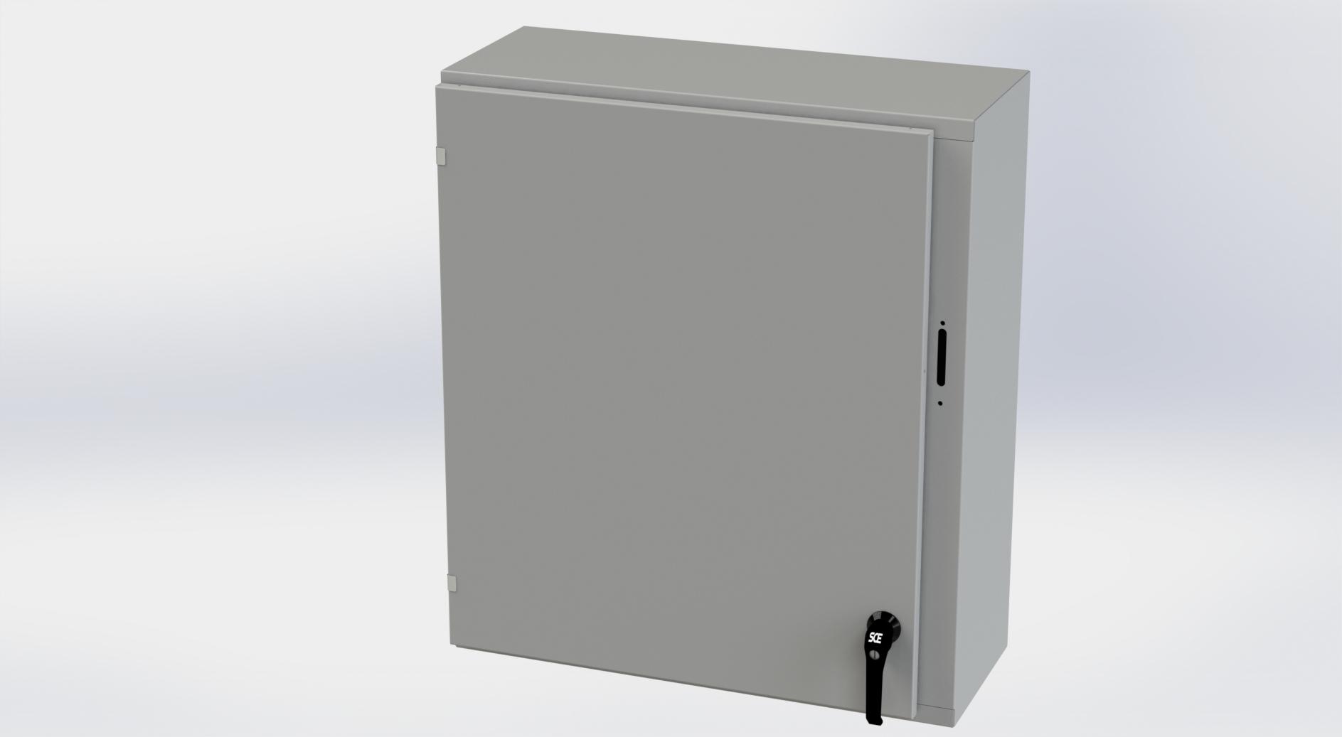 Saginaw Control SCE-36XEL3112LP XEL LP Enclosure, Height:36.00", Width:31.38", Depth:12.00", ANSI-61 gray powder coating inside and out. Optional sub-panels are powder coated white.