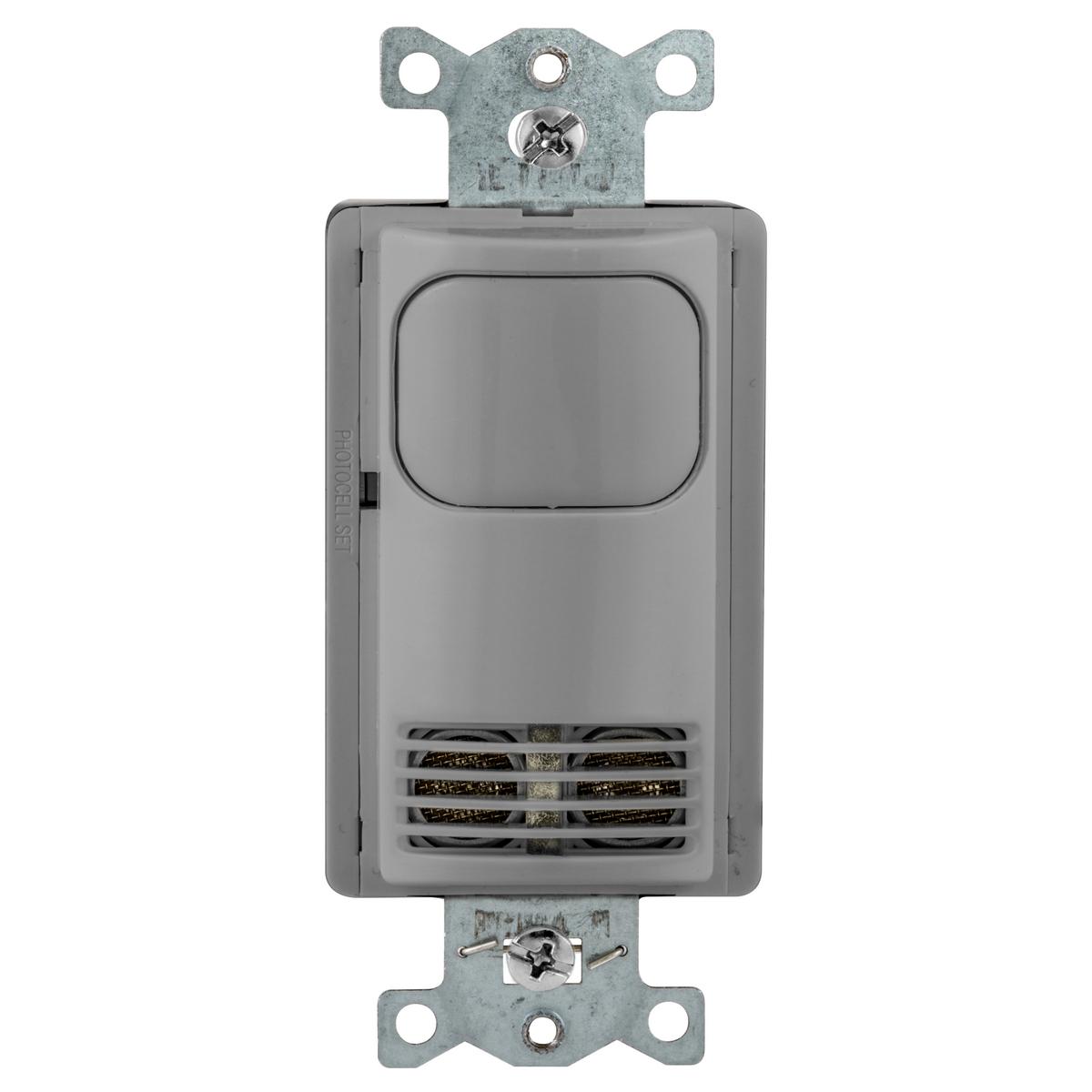 Hubbell MSD2000GY2N Occupancy Sensing Products, Wall Switch, Occupancy or Vacancy, Dual Tech, 2 Relay, 1000 Square Feet, 800W Incandescent, 1000W Fluorescent @ 120V AC, 1800W Fluorescent @ 277V 