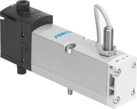 Festo 570850 solenoid valve VSVA-B-M52-MZD-A1-1T1L-APX-0.5 Valve function: 5/2 monostable, Type of actuation: electrical, Width: 26 mm, Standard nominal flow rate: 1100 l/min, Operating pressure: -0,9 - 10 bar
