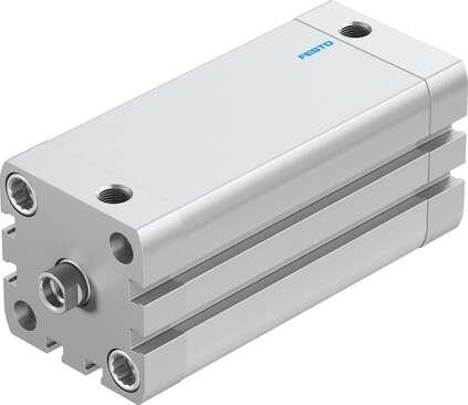 Festo 536308 compact cylinder ADN-40-80-I-P-A Per ISO 21287, with position sensing and internal piston rod thread Stroke: 80 mm, Piston diameter: 40 mm, Piston rod thread: M8, Cushioning: P: Flexible cushioning rings/plates at both ends, Assembly position: Any