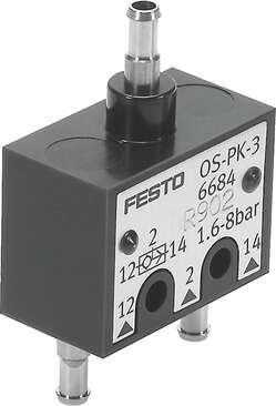 Festo 6684 OR gate OS-PK-3 Valve function: OR function, Pneumatic connection, port  1: PK-3, Pneumatic connection, port  2: PK-3, Mounting type: with through hole, Standard nominal flow rate: 120 l/min