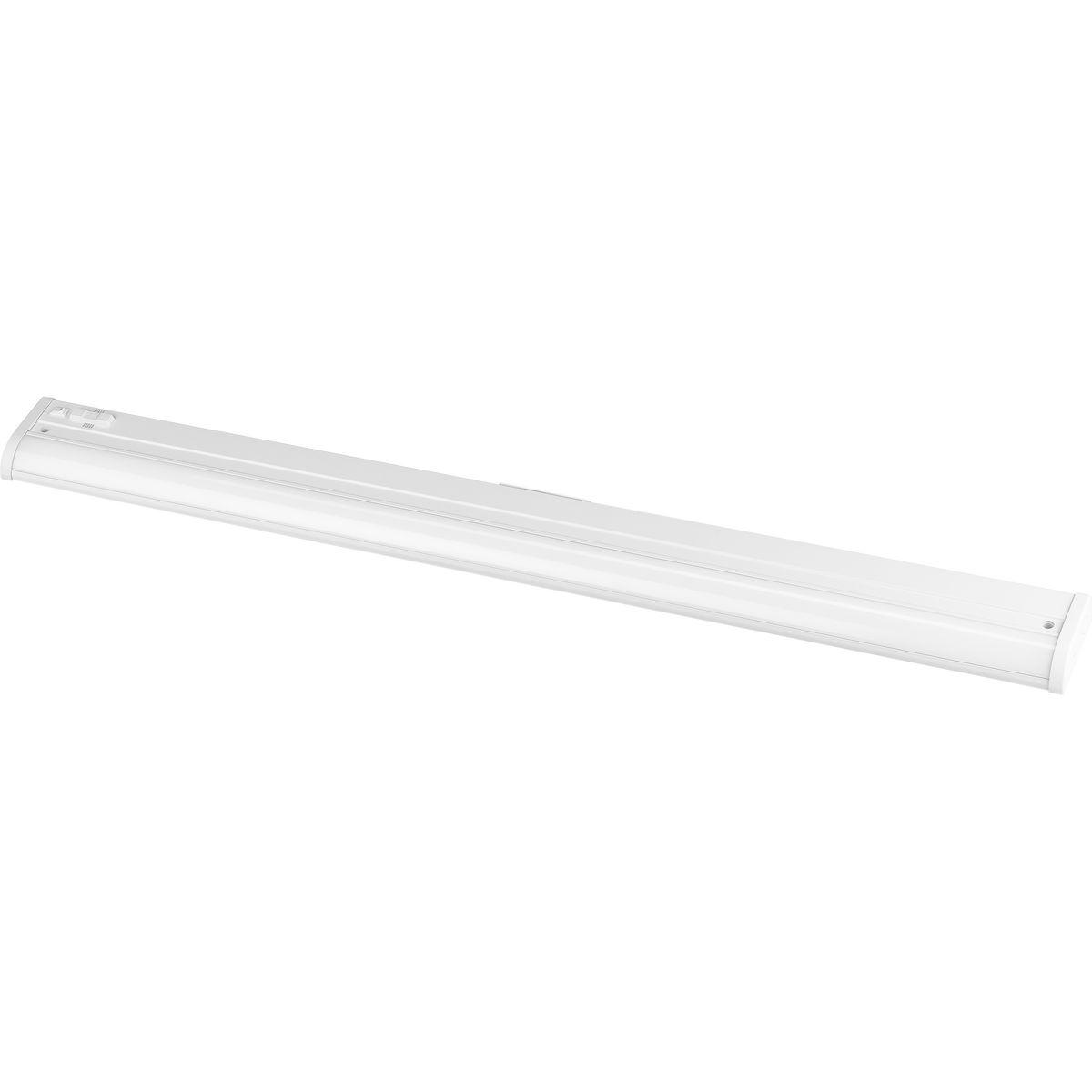 Hubbell P700028-028-CS Combine elegant design with energy-efficient LED light in the Hide-A-Lite Collection 1-Light 36-Inch Satin White Modern LED Linear Undercabinet Light. The fixture's frame is coated in a crisp satin white finish. An access plate and quick connect wire conn