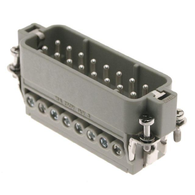 Mencom CDAM-16X Standard, CDA series, Male Rectangular Insert, size 66.16, 16 pin, 16 amp, Screw, w/o pressure plate