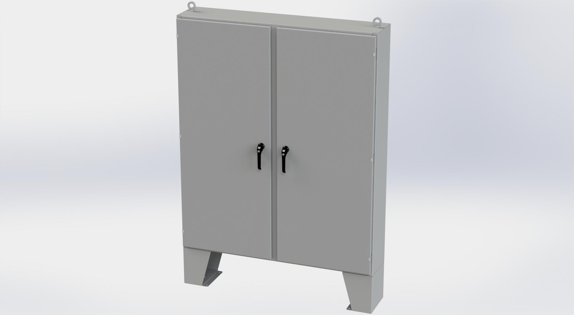 Saginaw Control SCE-72EL6012LPPL 2DR EL LPPL Enclosure, Height:72.00", Width:60.00", Depth:12.00", ANSI-61 gray powder coating inside and out. Optional sub-panels are powder coated white.