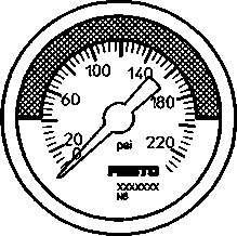 Festo 526790 pressure gauge MA-50-232-R1/4-PSI-E-RG With display unit in psi, adjustable red/green range. Indicating range [psi]: 0 - 232 psi, Conforms to standard: EN 837-1, Nominal size of pressure gauge: 50, Design structure: Bourdon-tube pressure gauge, Mounting t