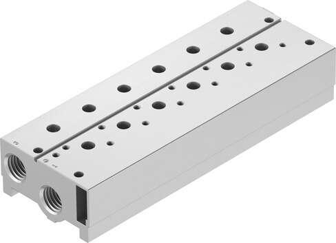 Festo 8026416 manifold block VABM-B10-30S-G12-5-P3 Grid dimension: 32 mm, Assembly position: Any, Max. number of valve positions: 5, Corrosion resistance classification CRC: 2 - Moderate corrosion stress, Product weight: 1313 g
