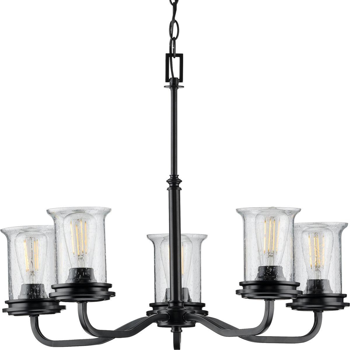 Hubbell P400206-031 Immerse yourself in a home atmosphere primed for relaxation and inspired thinking with the beautiful craftsmanship of this five-light chandelier. Savor this fresh take on a classic light choice as your gaze traces graceful arms and clean crisp lines coate