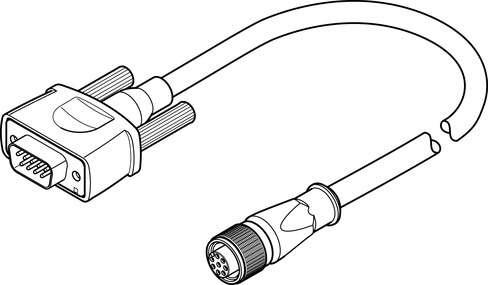 Festo 550748 encoder cable NEBM-M12G8-E-5-S1G9 Suitable for servo motor EMMS-ST-... Cable identification: Without inscription label holder, Electrical connection 1, function: Field device side, Electrical connection 1, design: Round, Electrical connection 1, connectio