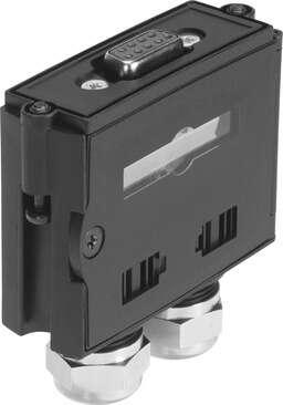 Festo 573695 multi-pin plug socket NECA-S1G9-P9-MP5 Mounting type: with through hole, Product weight: 60 g, Electrical connection 1: Socket, sub-D, 9-pin, Electrical connection 2: Screw terminal, 9-pin, Operating voltage range DC: 21,6 - 26,4 V