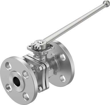 Festo 8097468 ball valve VZBF-3/4-P1-20-D-2-F0304-M-V15V15 Design structure: 2-way ball valve, Type of actuation: mechanical, Sealing principle: soft, Assembly position: Any, Mounting type: Line installation