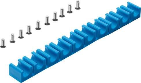 Festo 2149 multi-tube holder KK-9 With grooved mounting pins. Materials note: Conforms to RoHS