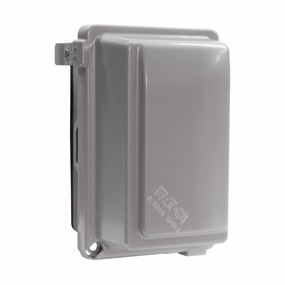 Eaton Corp WIU1DG1 Eaton Crouse-Hinds series extra duty while-in-use cover, Gray, 3.125" deep, Polycarbonate, Horizontal/vertical, 16:1 configuration, Single-gang, Universal mounting