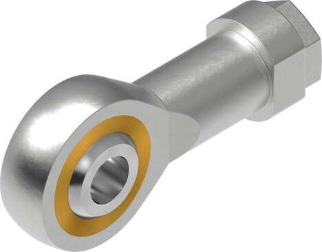 Festo 532693 rod eye SGS-6-32 With hexagonal nut, for spherical swivelling cylinder mounting (piston rod side) as per DIN ISO 8139. Size: 6-32 UNF-2B, Corrosion resistance classification CRC: 1 - Low corrosion stress, Ambient temperature: -40 - 150 °C, Product weight: