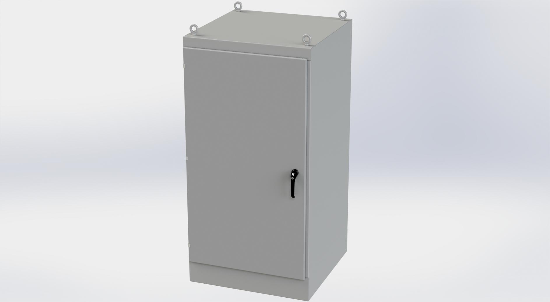 Saginaw Control SCE-723636FSDA FSDA Enclosure, Height:72.00", Width:36.00", Depth:36.00", ANSI-61 gray powder coat inside and out. Optional sub-panels are powder coated white.