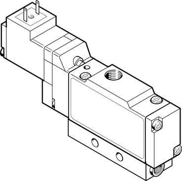 Festo 173428 solenoid valve MOEH-3/2-1/8-B With solenoid coil and manual override, without plug socket. Valve function: 3/2 open, monostable, Type of actuation: electrical, Width: 17,8 mm, Standard nominal flow rate: 500 l/min, Operating pressure: 2 - 8 bar