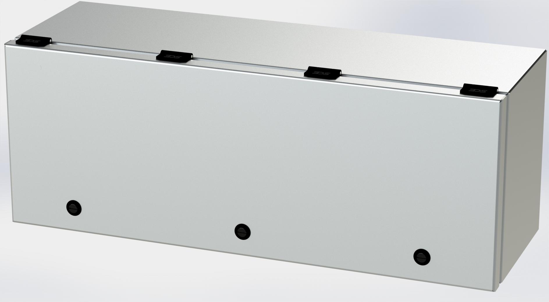 Saginaw Control SCE-L9248ELJSS S.S. ELJ Trough Enclosure, Height:9.00", Width:24.00", Depth:8.00", #4 brushed finish on all exterior surfaces. Optional sub-panels are powder coated white.