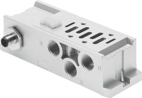 Festo 546101 sub-base VABS-S2-1S-G38-R3 With port pattern as per ISO5599/-2. Width: 42 mm, Based on the standard: ISO 5599-2, Assembly position: Any, Pilot air supply: external, Operating pressure: -0,9 - 10 bar