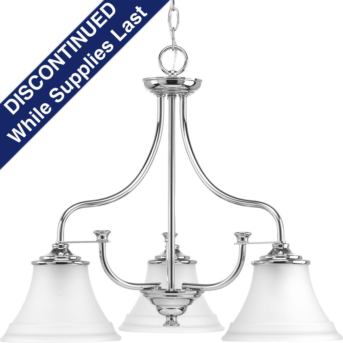 Hubbell P400065-015 Featuring soft angles and impressive sculptural curves, Tinsley is a refreshingly updated design for Luxe, Transitional and Traditional interiors. The frame is complemented by classic etched glass shades or open candle designs. Overscaled details found in