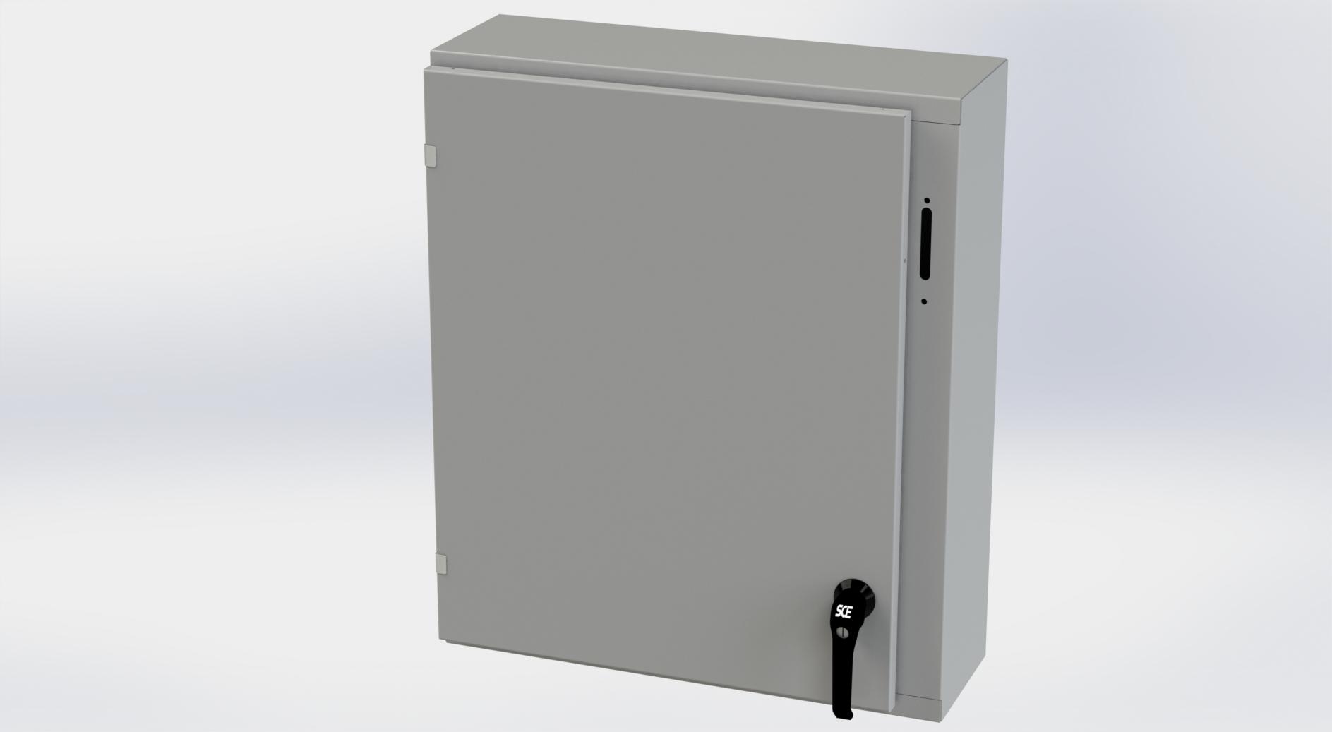 Saginaw Control SCE-30XEL2508LP XEL LP Enclosure, Height:30.00", Width:25.38", Depth:8.00", ANSI-61 gray powder coating inside and out. Optional sub-panels are powder coated white.