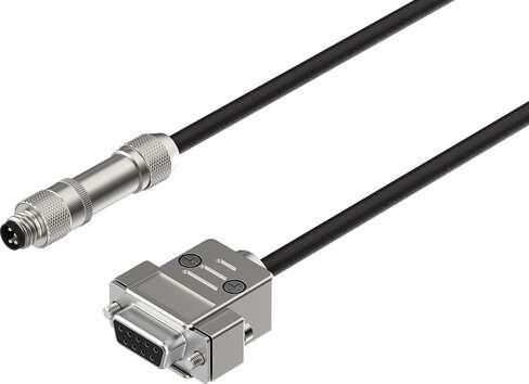 Festo 8099218 connecting cable NEBC-M8G4-ES-1.5-N-SB-S1G9-RS2-S7 Protocol: RS232, Cable identification: with accessories, Assembly position: Any, Electrical connection 1, function: Field device side, Electrical connection 1, design: Round