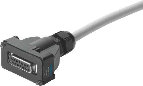 Festo 177673 plug socket with cable KMPV-SUB-D-15-5 Mounting type: with through hole, Assembly position: Any, Product weight: 300 g, Electrical connection: (* 15-pin, * Plug socket, * Sub-D), Operating voltage range DC: <:  30 V