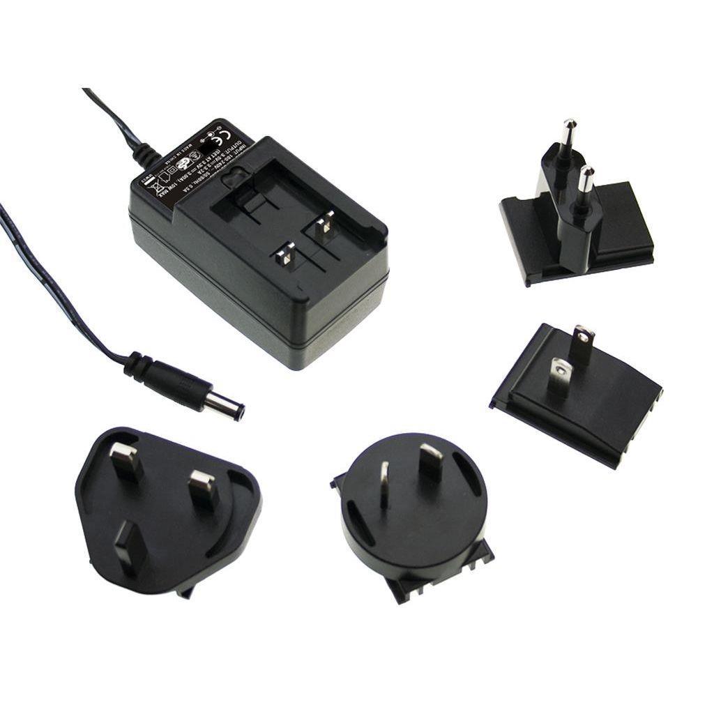 MEAN WELL GE18I15-P1J AC-DC Wall mount adaptor; Output 15Vdc at 1.2A; Interchangeable AC plugs are not included and must be ordered separately