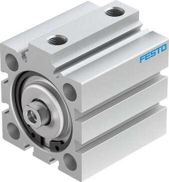 Festo 188235 short-stroke cylinder ADVC-40-20-I-P-A For proximity sensing, piston-rod end with female thread. Stroke: 20 mm, Piston diameter: 40 mm, Based on the standard: (* ISO 6431, * Hole pattern, * VDMA 24562), Cushioning: P: Flexible cushioning rings/plates at b