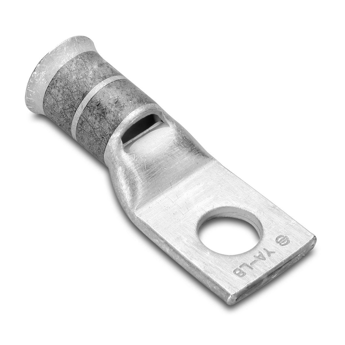 Hubbell YA38LB 700 kcmil, 500 FLEX I,K,M535 DLO550 FLEX G,H,I CU, One Hole, 5/8 Stud Size, Standard Barrel, Bell End, Tin Plated, UL/CSA, 90°C, Up to 35kV, Orange Color Code, 23 CODE1029 FLEX Die Index.  ; Features: UL Listed 90 DEG C, 600 V - 35 KV, Temperature Rating: