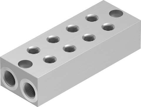Festo 8049145 supply manifold OABM-P-G3-15-4 No. of device positions: 4, Corrosion resistance classification CRC: 2 - Moderate corrosion stress, Max. tightening torque: 3,3 Nm, Min. tightening torque: 0,3 Nm, Product weight: 97,1 g