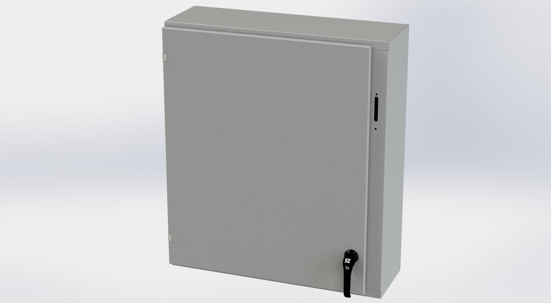 Saginaw Control SCE-36XEL3110LP XEL LP Enclosure, Height:36.00", Width:31.38", Depth:10.00", ANSI-61 gray powder coating inside and out. Optional sub-panels are powder coated white.
