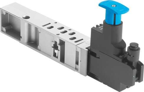 Festo 540153 regulator plate VABF-S4-2-R1C2-C-10 For valve terminals VTSA and VTSA-F, standard port pattern to 15407-2, up to max. 10 bar. Width: 18 mm, Based on the standard: ISO 15407-2, Assembly position: Any, Controller function: (* Output pressure constant, * wit