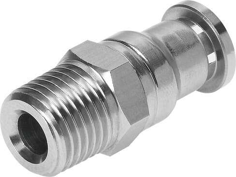Festo 162866 push-in fitting CRQS-3/8-10 male thread with external hexagon. Size: Standard, Nominal size: 6 mm, Assembly position: Any, Design: Straight design, Container size: 1