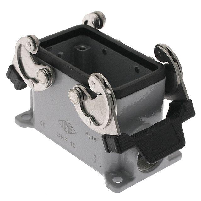 Mencom CMP-03 Insulated, Rectangular Base, Double Latch, Surface mount, size 57.27, Side PG16 cable entry
