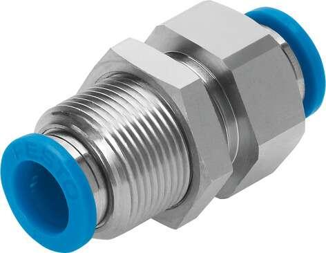 Festo 193951 push-in bulkhead connector QSS-6-F Size: Standard, Nominal size: 4 mm, Assembly position: Any, Container size: 10, Design structure: Push/pull principle