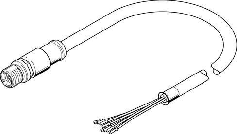 Festo 3947395 connecting cable NEBS-SM12G12-E-5-N-LE12 Conforms to standard: EN 61076-2-101, Cable identification: with accessories, Connection frequency: 100, Electrical connection 1, function: Field device side, Electrical connection 1, design: Round