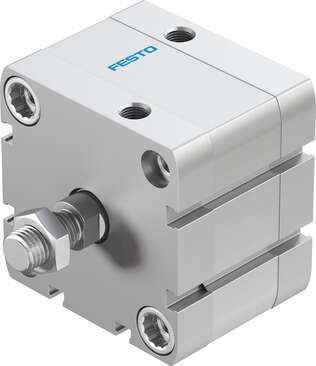 Festo 536332 compact cylinder ADN-63-10-A-P-A Per ISO 21287, with position sensing and external piston rod thread Stroke: 10 mm, Piston diameter: 63 mm, Piston rod thread: M12x1,25, Cushioning: P: Flexible cushioning rings/plates at both ends, Assembly position: Any