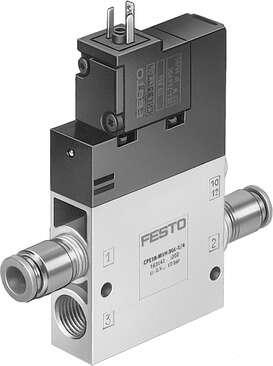 Festo 163172 solenoid valve CPE24-M1H-3OL-QS-10 High component density Valve function: 3/2 open, monostable, Type of actuation: electrical, Width: 24 mm, Standard nominal flow rate: 1250 l/min, Operating pressure: 2,5 - 10 bar