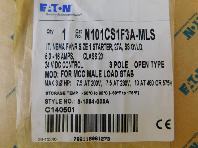 N101CS1F3A-MLS Part Image. Manufactured by Eaton.