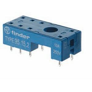 Finder 95.15.2 Plug-in PCB socket - Finder - Rated current 10A - Solder pin connections - PCB mounting - Blue color - IP20