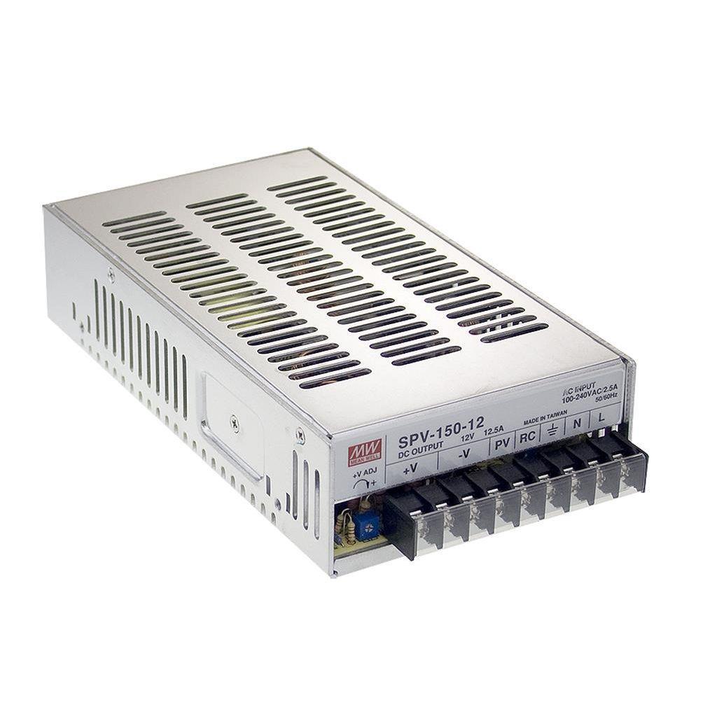 MEAN WELL SPV-150-48 AC-DC Enclosed power supply; Output 48Vdc at 3.125A; free air convection; Programmable output 20-110%