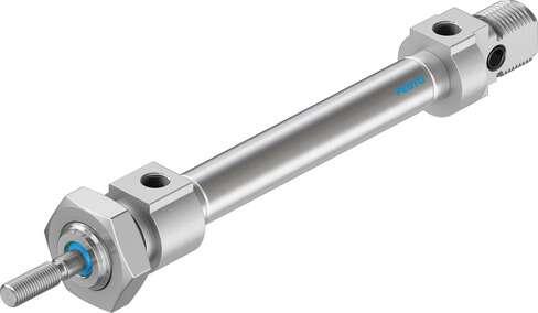 Festo 19179 standards-based cylinder DSNU-8-40-P-A Based on DIN ISO 6432, for proximity sensing. Various mounting options, with or without additional mounting components. With elastic cushioning rings in the end positions. Stroke: 40 mm, Piston diameter: 8 mm, Piston