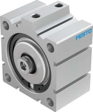 Festo 188333 short-stroke cylinder ADVC-100-15-I-P-A For proximity sensing, piston-rod end with female thread. Stroke: 15 mm, Piston diameter: 100 mm, Based on the standard: (* ISO 6431, * Hole pattern, * VDMA 24562), Cushioning: P: Flexible cushioning rings/plates at