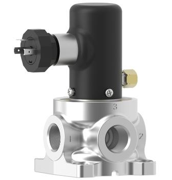 Humphrey 500AE1311391205060 Solenoid Valves, Large 2-Way & 3-Way Solenoid Operated, Number of Ports: 3 ports, Number of Positions: 2 positions, Valve Function: Single Solenoid, Normally Open, Piping Type: Inline, Direct Piping, Approx Size (in) HxWxD: 5.25 x 2.94 x 3.06, Media: Air,